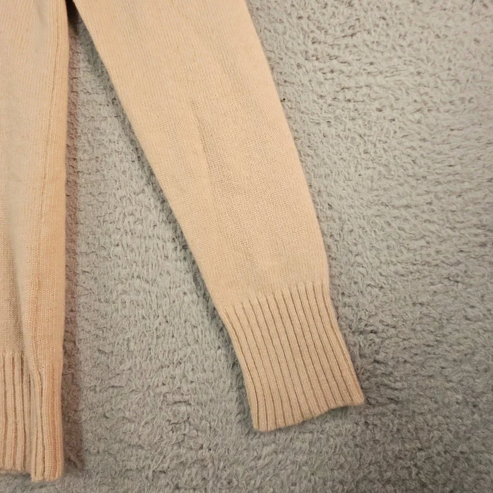 J Crew Sweater Womens M Pink Dream Asymmetrical Ruffle Zip Cashmere Wool Blend